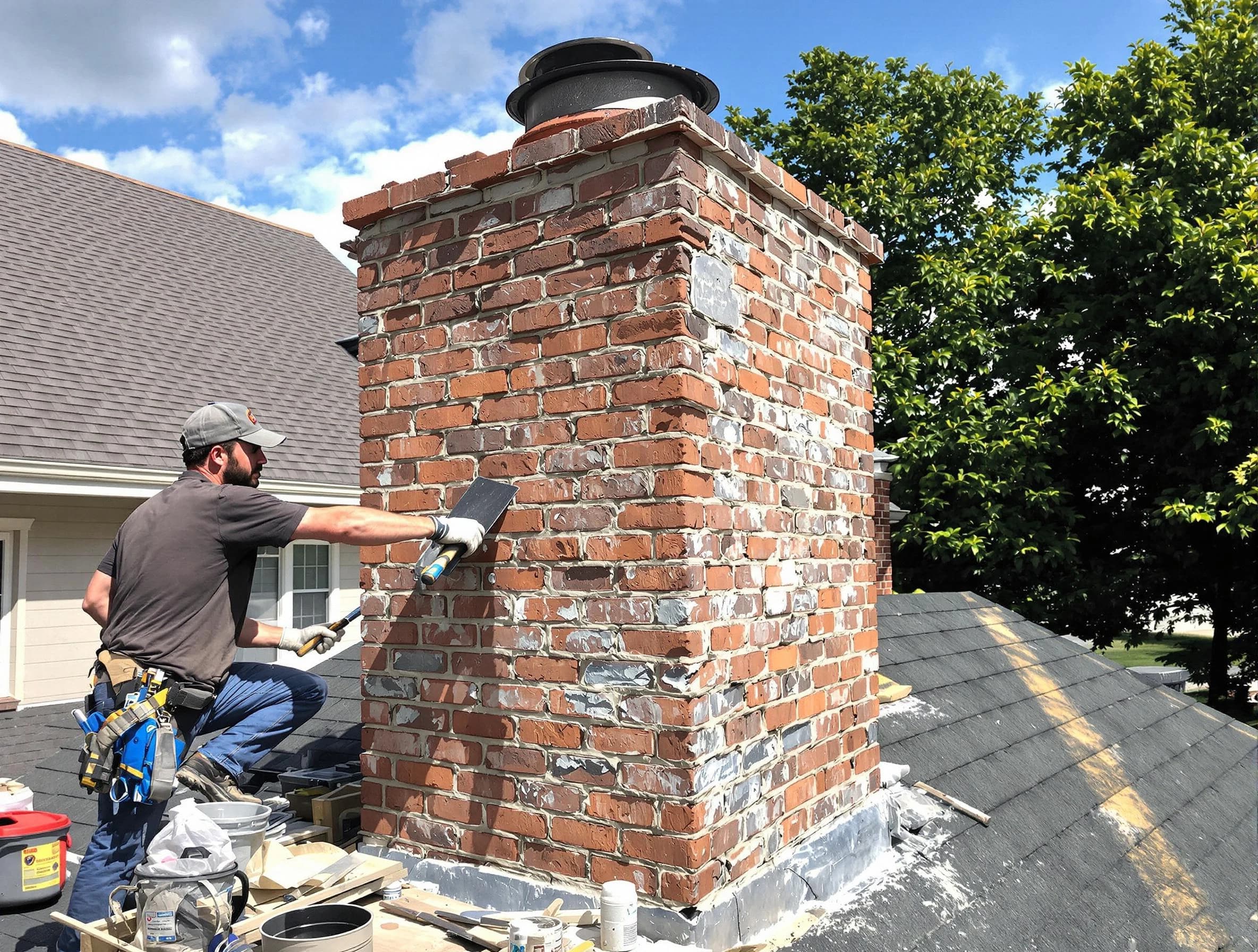Completed chimney rebuild by Hackensack Chimney Sweep in Hackensack, NJ