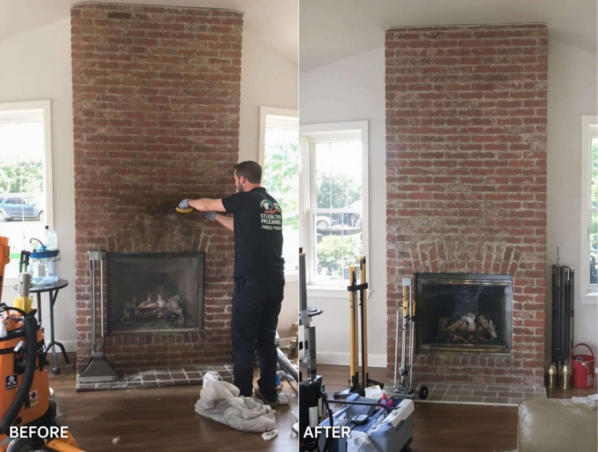 Finished chimney sweeping service by Hackensack Chimney Sweep in Hackensack, NJ