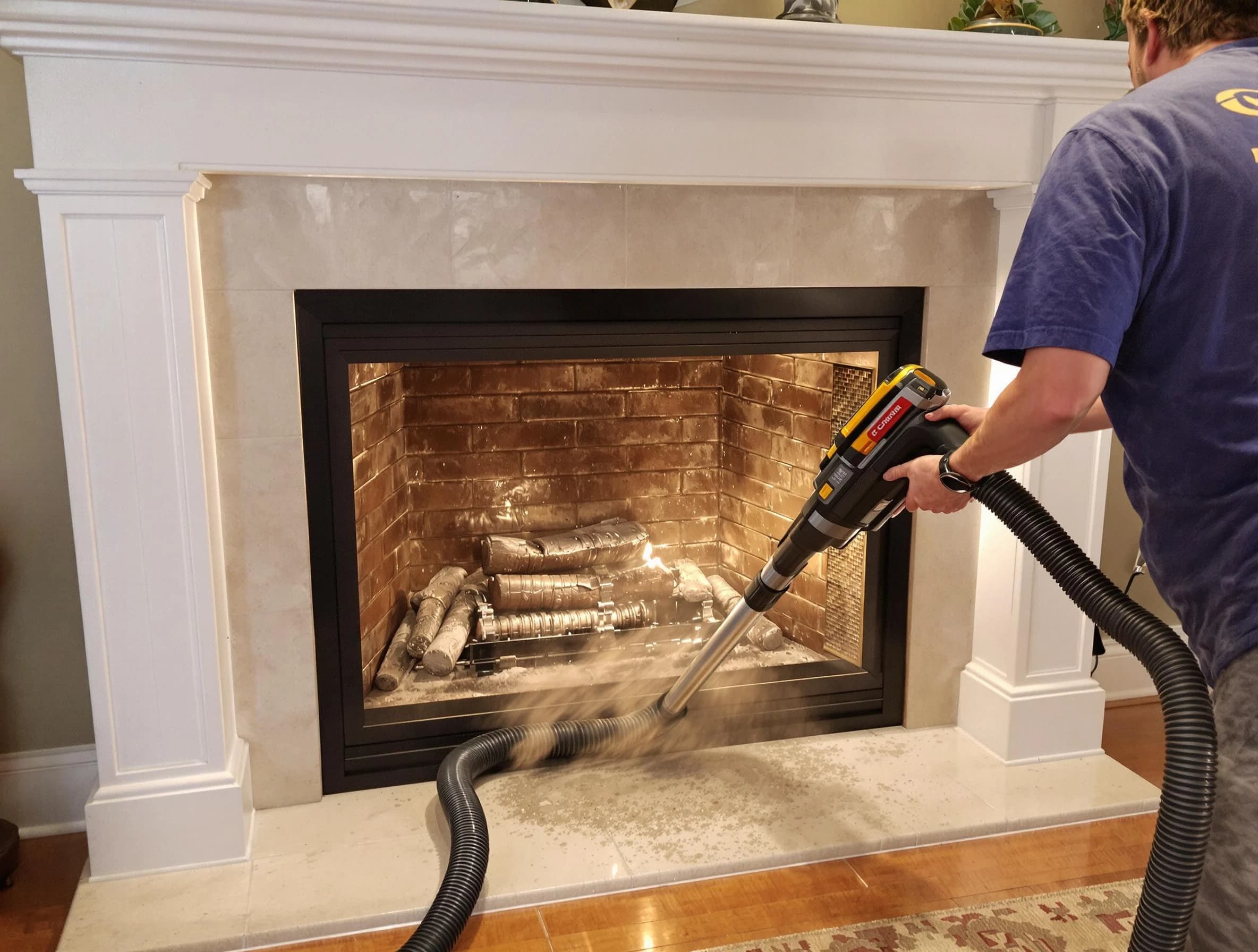 Fireplace cleaning performed by Hackensack Chimney Sweep in Hackensack, NJ
