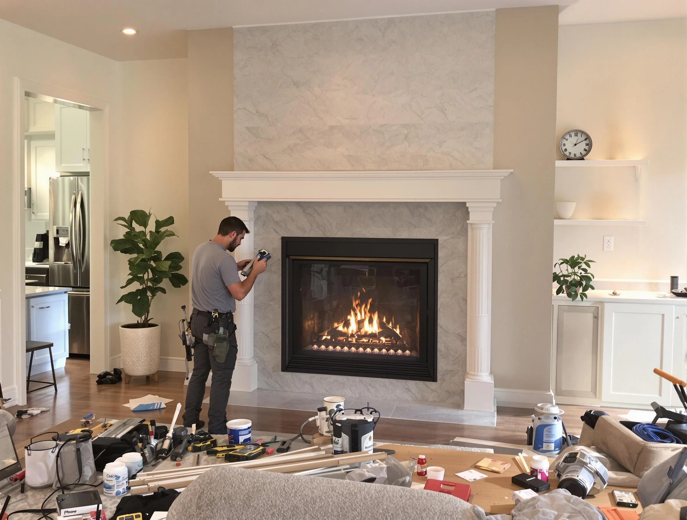 Newly installed fireplace by Hackensack Chimney Sweep in Hackensack, NJ