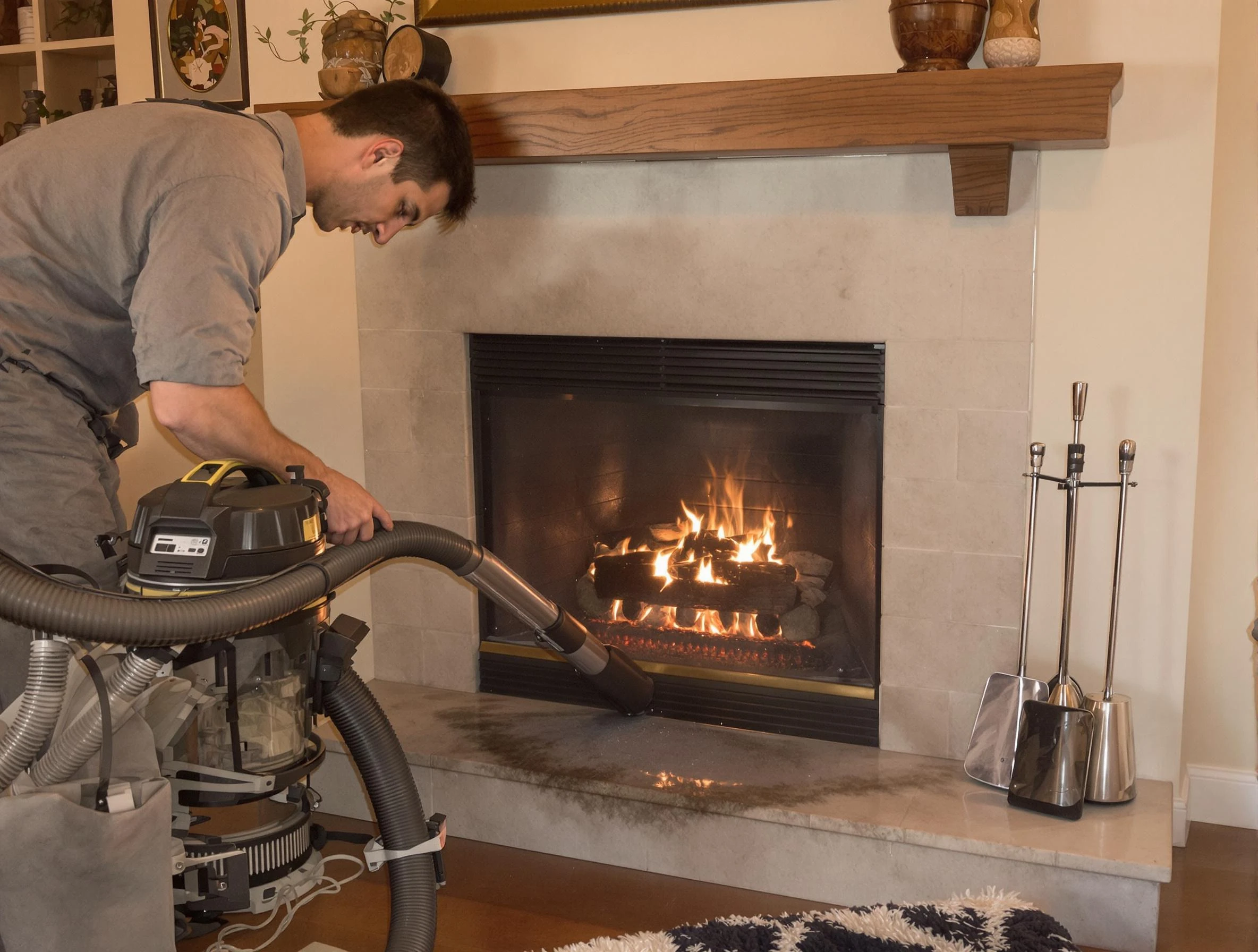 Routine fireplace upkeep by Hackensack Chimney Sweep in Hackensack, NJ